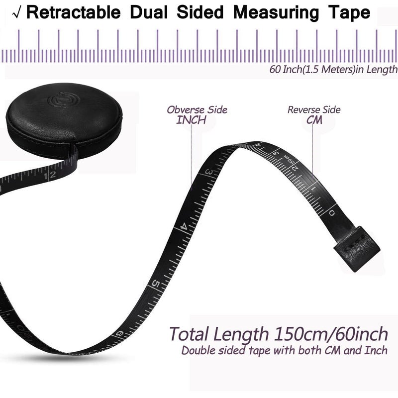 Z_جوده وثقه Tape Measure, 4 Pack Measuring Tape for Body Cloth Measurement Tape for Sewing Tailor Fabric Measurements Double Scale Soft Pink & White Tape Measure Retractable Measuring Tape Set - Image 4