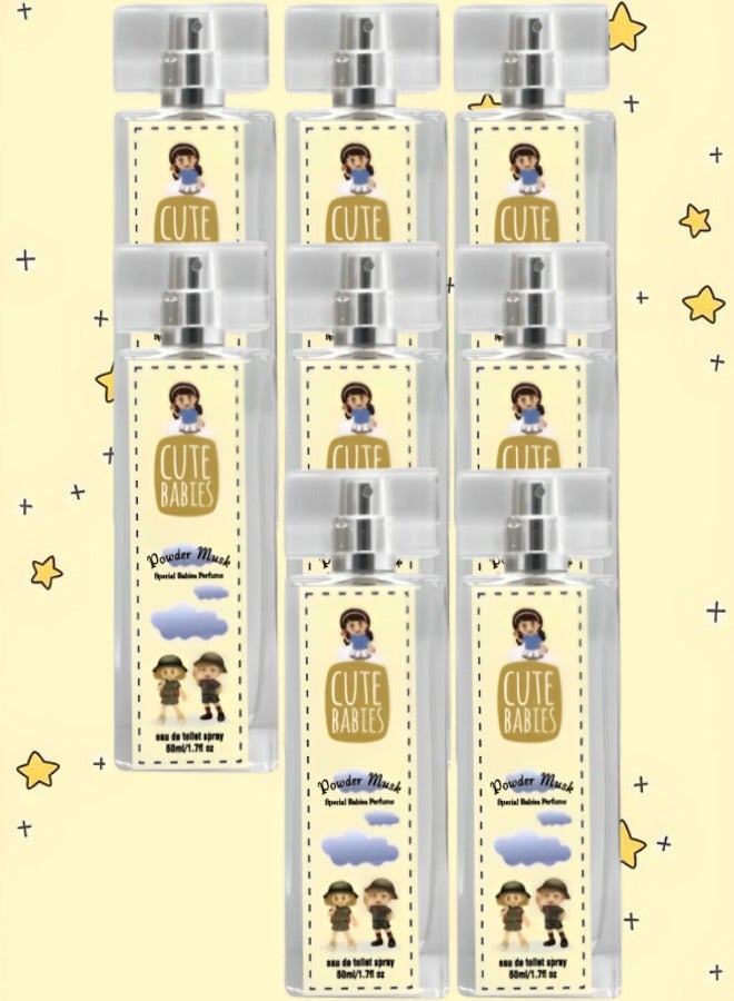 Cute 8 Pieces Babies Powder Musk Perfume 50ml EDT - Image 1