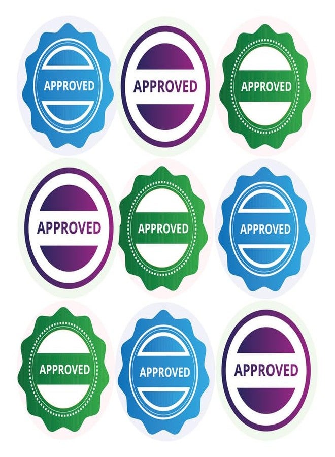 SLGIFT Vinyl Approved Theme Sticker, Self-Adhesive Vinyl Stickers, 54 Pieces, 2 x 2 Inches Round Sticker, 9 Unique Designs, R041 - Image 2