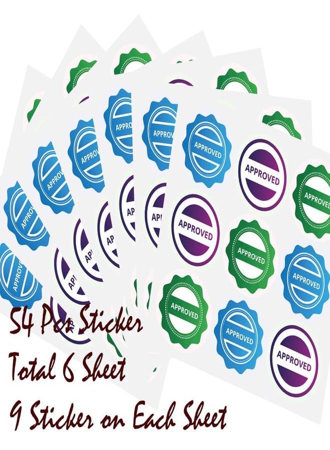 SLGIFT Vinyl Approved Theme Sticker, Self-Adhesive Vinyl Stickers, 54 Pieces, 2 x 2 Inches Round Sticker, 9 Unique Designs, R041 - Image 4