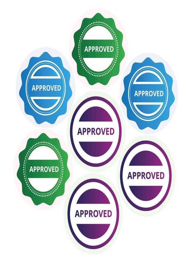 SLGIFT Vinyl Approved Theme Sticker, Self-Adhesive Vinyl Stickers, 54 Pieces, 2 x 2 Inches Round Sticker, 9 Unique Designs, R041 - Image 1