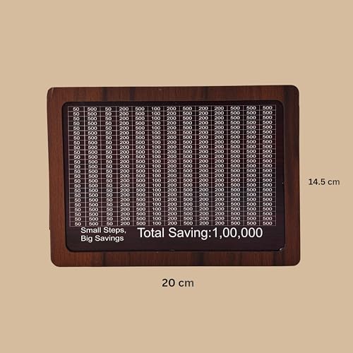 Eitheo Wooden Piggy Bank | 1 Lakh Money Saving Box with Numbers | Money Saving Challenge Box | Wood Money Bank for Adults & Kids | Cash Box | Savings Box with Counter | Money Treasure Box - Image 4