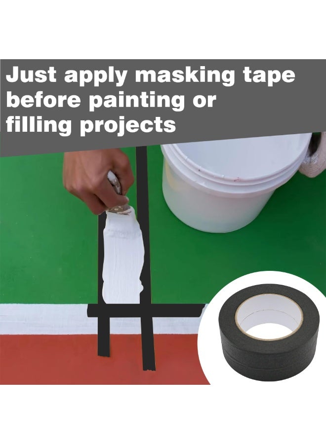 شريط لاصق أسود للتغطية، 2.5 سم × 32 م، لفتين، شريط رسامين للطلاء، مستلزمات المنزل والمكتب والمدرسة، للحرف الفنية والزخرفة - Image 4
