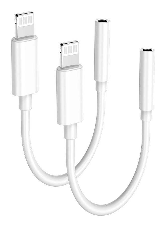 DESOFICON Apple MFi Certified Lightning to 3.5 mm Headphone Jack Adapter for iPhone 14, 2 Pack Headphone Adapter AUX Audio Converter Dongle for iPhone 14 Pro Max 13 12 11 XS XR X 8 7 iPad - Image 1