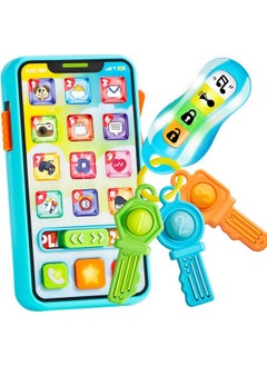 JOYIN JOYIN Baby Musical Toy Phone and Car Keys Teether Set, 60+ Music and Learning Phrases, Baby Learning Toys 10 Months, Toddler Birthday Gifts for Girs Boy Toys  - Image 1