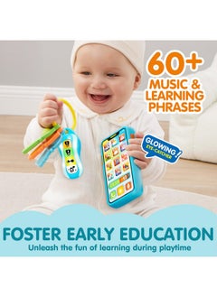 JOYIN JOYIN Baby Musical Toy Phone and Car Keys Teether Set, 60+ Music and Learning Phrases, Baby Learning Toys 10 Months, Toddler Birthday Gifts for Girs Boy Toys  - Image 4
