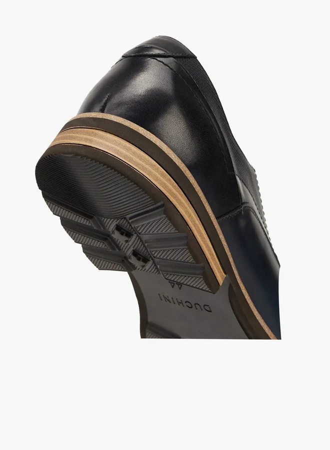 DUCHINI Men's Textured Lace-Up Derby Shoes