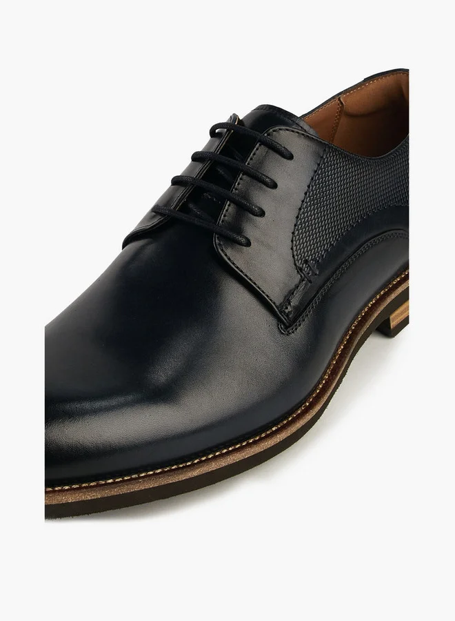 DUCHINI Men's Textured Lace-Up Derby Shoes