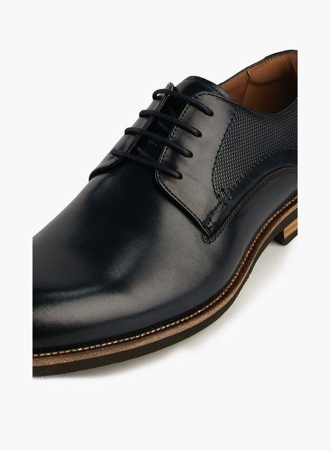 DUCHINI Men's Textured Lace-Up Derby Shoes - Image 4