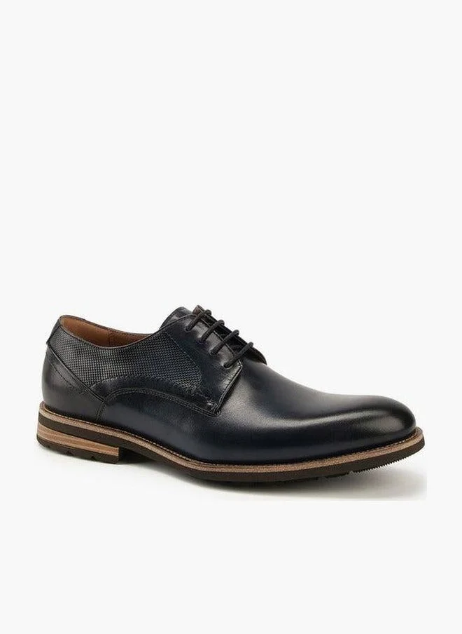 DUCHINI NAVY Men's Textured Lace-Up Derby Shoes  | Best Price UAE
