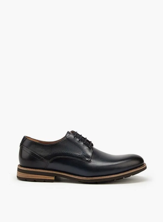 DUCHINI NAVY Men's Textured Lace-Up Derby Shoes  | Best Price UAE