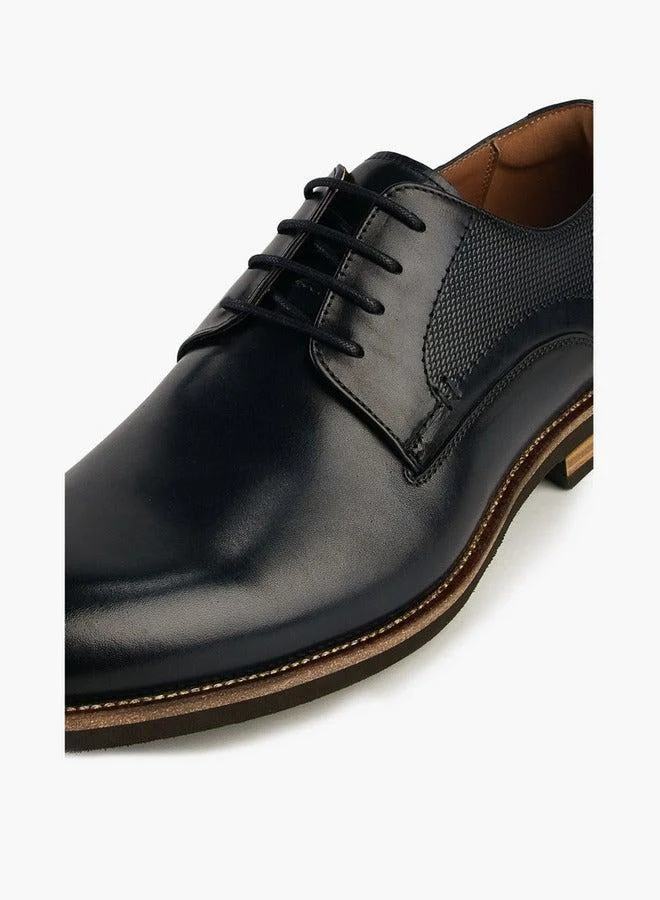 DUCHINI NAVY Men's Textured Lace-Up Derby Shoes  | Best Price UAE