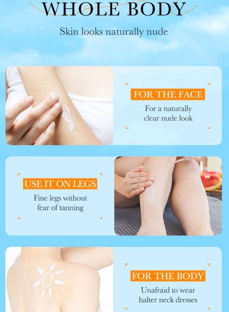 إم إي سي كريم واقي من الشمس من الأرز الخام بعامل حماية من الشمس 50 40 جرام، كريم واقي من الشمس للوجه والجسم، حماية من الأشعة فوق البنفسجية، تفتيح وترطيب لجميع أنواع البشرة - Image 3