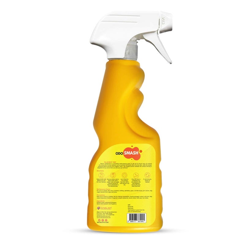 ROBUST مزيل روائح منطقة الحيوانات الأليفة أودوسماش برائحة الحمضيات المنعشة يزيل البقع من البول والبراز والقيء | تركيبة طبيعية حيوية إنزيمية | رذاذ فضلات القطط | لجميع الحيوانات الأليفة وجميع الأسطح | 250 مل - Image 2