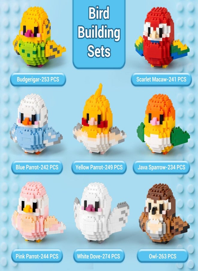 HIGH GODO Bird Parrot Building Sets for Adults, 8 Pack Mini Birds Animal Party Favors Building Blocks, Goodie Bag Stuffers, Small Prize Toys Classroom Gifts for Adults Teens Age 14+ - Image 2