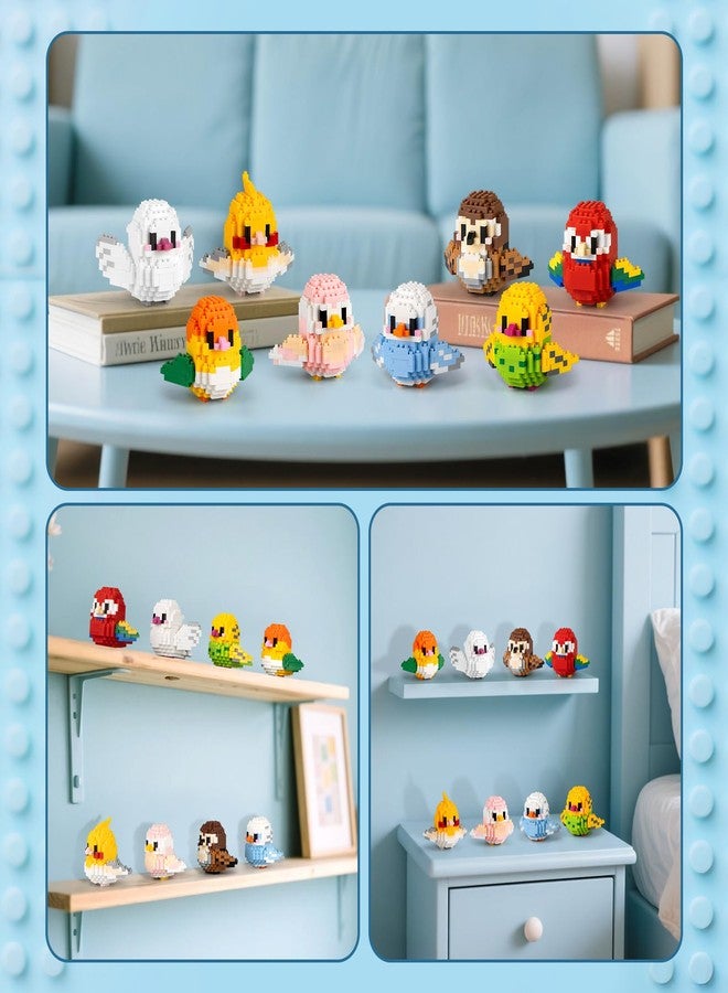 HIGH GODO Bird Parrot Building Sets for Adults, 8 Pack Mini Birds Animal Party Favors Building Blocks, Goodie Bag Stuffers, Small Prize Toys Classroom Gifts for Adults Teens Age 14+ - Image 5
