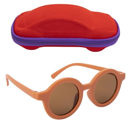 Koochie-Koo Classic Uv 400 Protected Round Shaped Modern Stylish Plastic Sunglass Mirror Sunlight Goggles Eyewear For Kids, 2 To 6 Years (Pack Of 1, Orange, Non-Polarized) Medium - Image 1