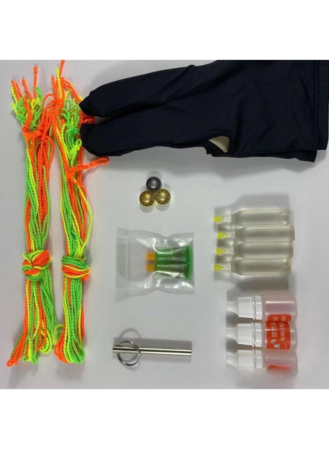 Yo-Yo Accessories Suit Rope Lubricating Oil Shaft Puller Gloves Center Shaft 10 Beads KK Ball Bearing Parts Side Shaft-Color:Silver One 10-bead Bearing - Image 2