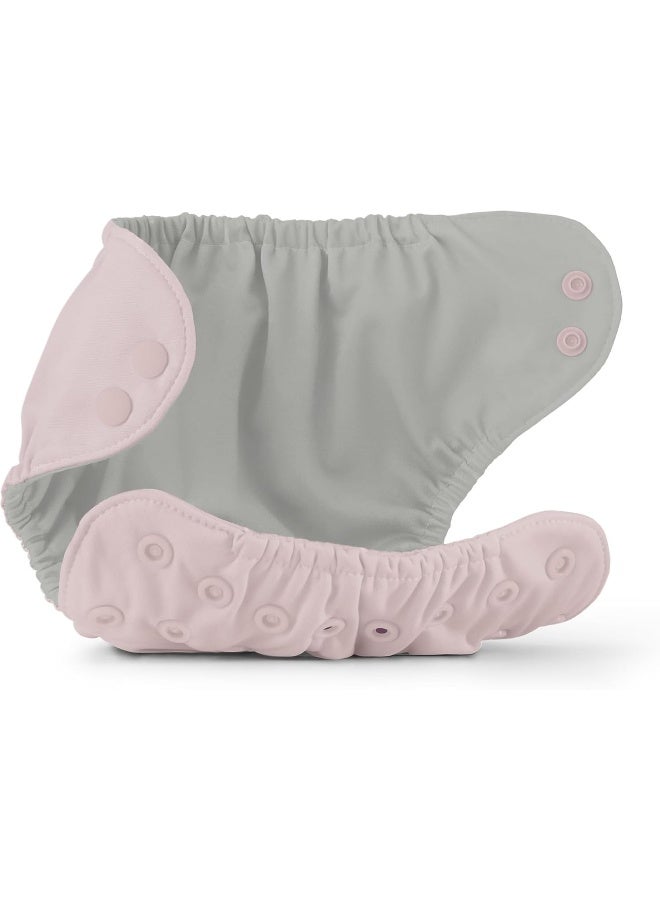 اسمبلي Cloth Diaper Outer, Swim Diaper, Waterproof Cloth Diaper Cover, Leak-Proof and Breathable Layer Over Prefolds, Flats or Fitteds, Reusable Diaper with Snap Closure - Size 2 (18-35lbs), Amethyst - Image 4