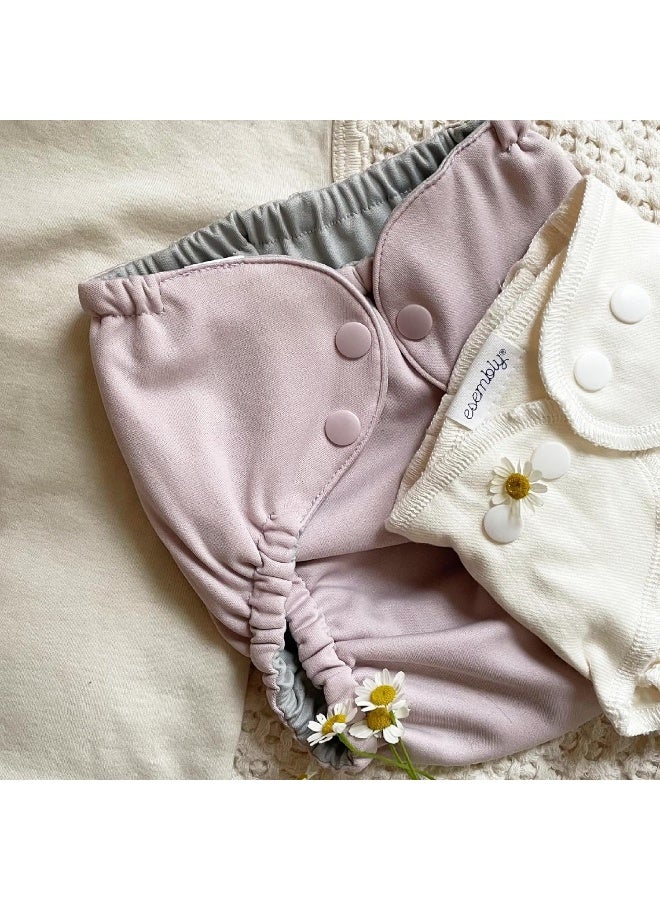 اسمبلي Cloth Diaper Outer, Swim Diaper, Waterproof Cloth Diaper Cover, Leak-Proof and Breathable Layer Over Prefolds, Flats or Fitteds, Reusable Diaper with Snap Closure - Size 2 (18-35lbs), Amethyst - Image 3