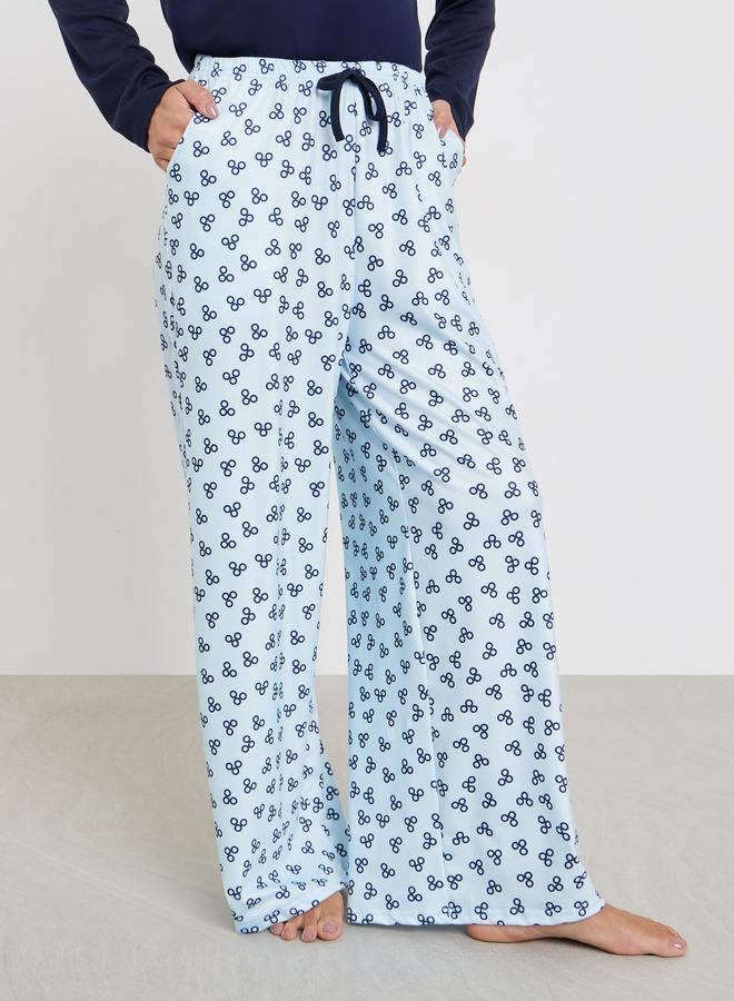 Styli Graphic Print T-Shirt and Long Pyjama Set - Image 4