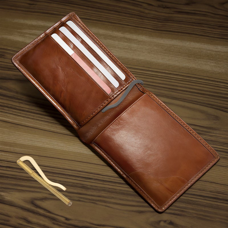Mens Wallet, Durable Bifold Cash Holder with Spring Clamp for Everyday Use - Image 4