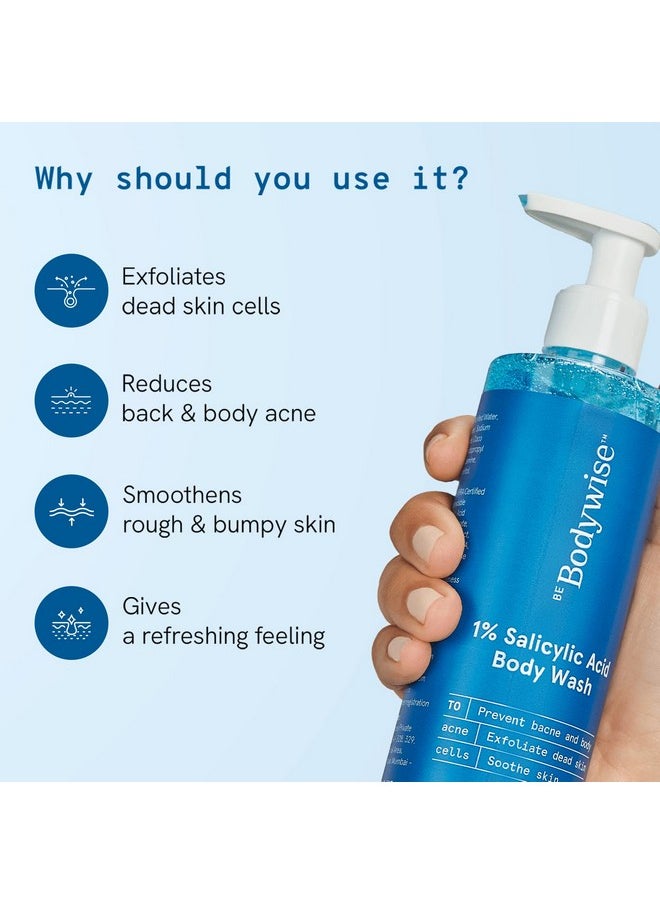 كن بودي غسول الجسم Be Bodywise 1% Salicylic Acid وغسول الوجه 2% Salicylic Acid | مع مستخلص الألانتوين والبابونج | ينظف البشرة بعمق ويمنع ظهور حب الشباب | خالٍ من البارابين وSLS | 350 مل  - Image 3