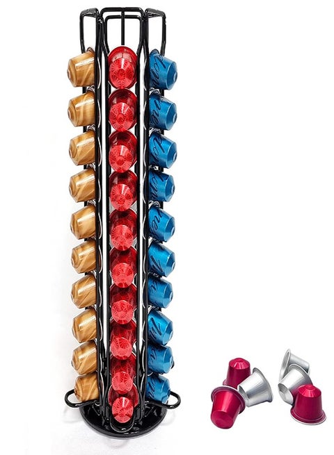 Coffee Capsules Holder, Coffee Pod Holder, 360-Degrees Rotating Design, Coffee Storage Rack for 40 Pcs Pods Coffee Holder Stand