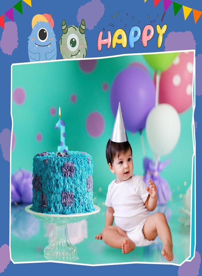 MTLEE Number Birthday Candle Monster Theme Candles Monster Cake Topper for Girl Boy Birthday Baby Shower Party Cake Decorations Supplies (Lake Blue,Number 1) - Image 4