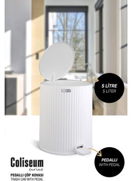 ‎okyanus Home Ocean Home Coliseum White Pedal Trash Can  - Image 1