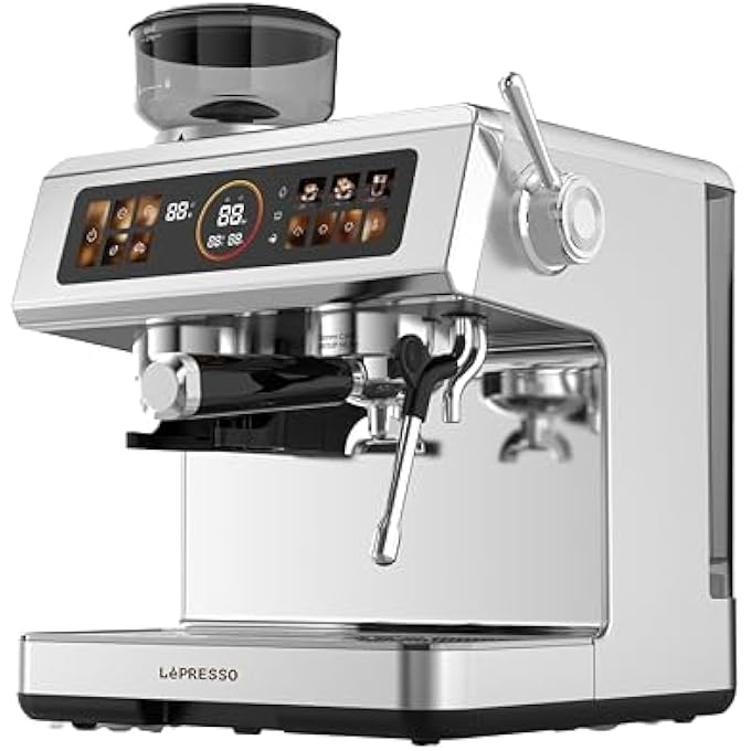 LePRESSO SemiAutomatic Coffee Machine With Milk Frother Dual Boiler Espresso Maker Bean To Cup Espresso Machine Touch PanelCoffee Maker With 20Bar Pump Cappuccino Maker Latte  Macchiato - Image 5