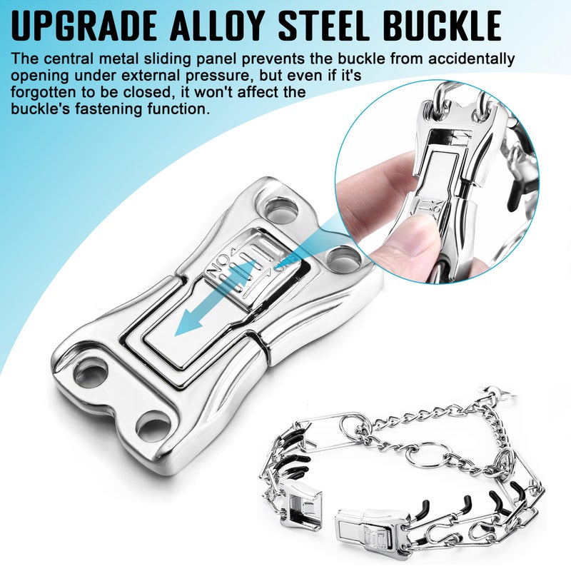 MOZETO Dog Collar, Adjustable Quick Release Stainless Steel Dog Training Collar with Metal Buckle for Small Medium Large Dogs - Image 4