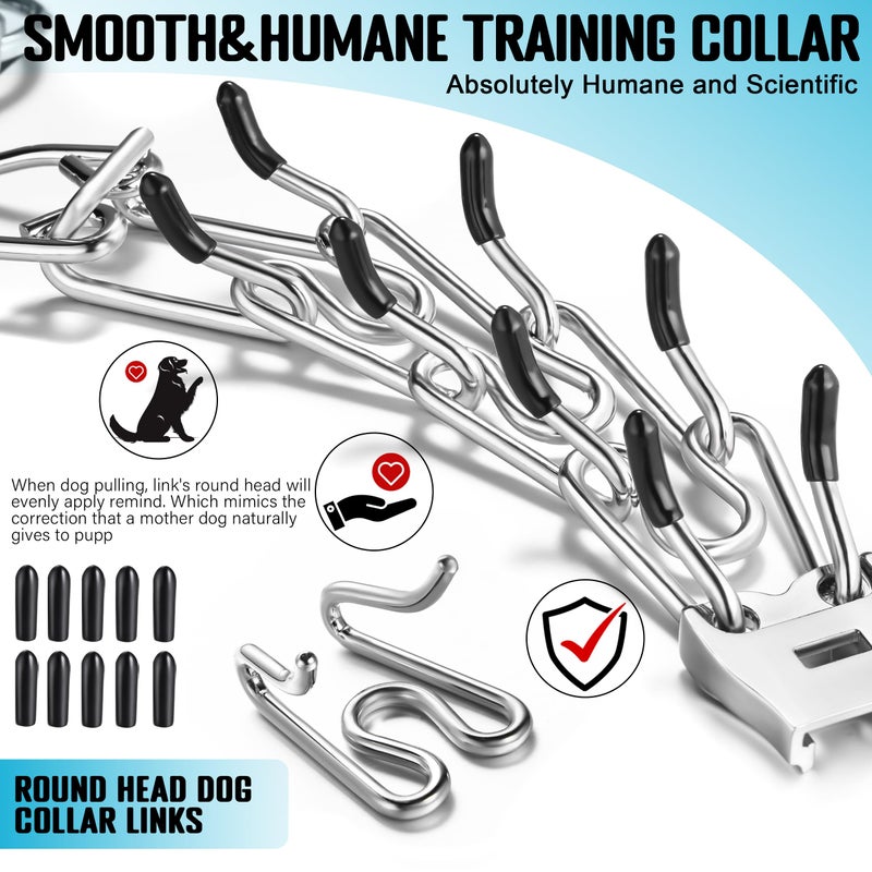 MOZETO Dog Collar, Adjustable Quick Release Stainless Steel Dog Training Collar with Metal Buckle for Small Medium Large Dogs - Image 2