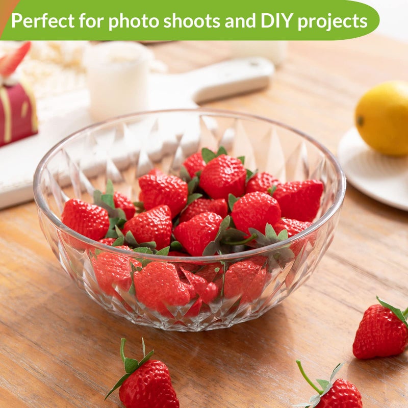 Joeabor 36 Pieces Fake Strawberries Fake Fruit Artificial Strawberry Kitchen D?cor Plastic Strawberry Party Decorations Realistic Fake Food Lifelike for Display Photography Props - Image 5