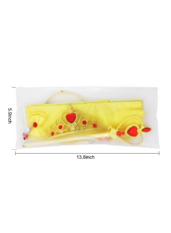 Princess Dress Up Accessories Gift Set For Belle Crown Scepter Necklace Earrings Gloves, Yellow, 5 Pieces  - Image 5