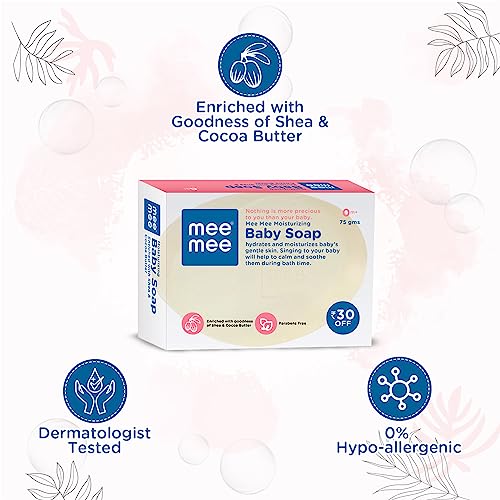 Mee Mee Mild Baby Shampoo with Fruit Extracts 400ml and Nourishing Baby Soap with Cocoa Butter 75g Combo(Pack of Two) - Image 5