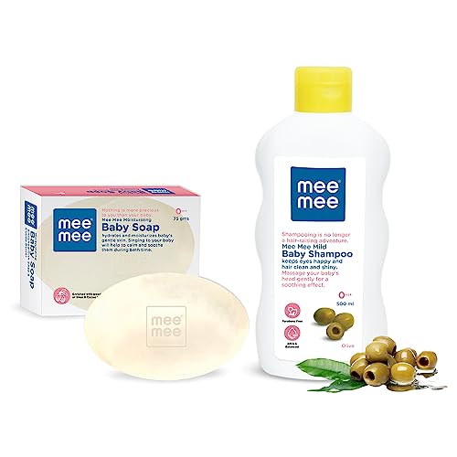 Mee Mee Mild Baby Shampoo with Fruit Extracts 400ml and Nourishing Baby Soap with Cocoa Butter 75g Combo(Pack of Two) - Image 1