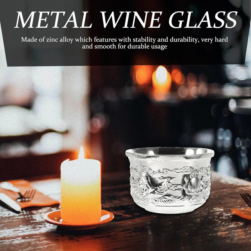 Vintage Metal Wine Cup Decorative Small Multi-function Liquor Cup Reusable Retro Style for Home Bar Party Tableware - Image 5