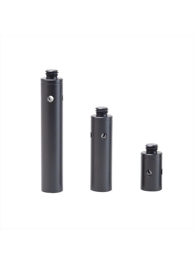 Nitze 15mm Rod with 3/8” Screw 1 Inch/2 Inches/3 Inches (3 pcs) Aluminum Alloy 15mm Rods wtih 3/8" Male to Female Threads - R15-3/8-KIT - Image 1