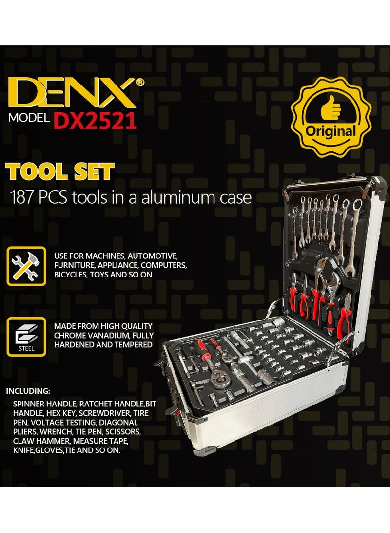 Tool kit for car and home 187 PCS tools