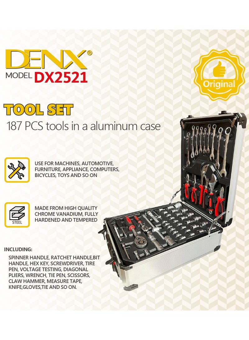 Tool kit for car and home 187 PCS tools