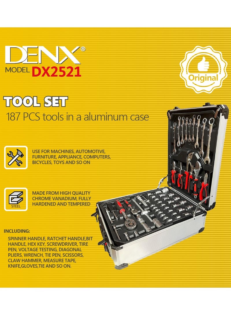 Tool kit for car and home 187 PCS tools