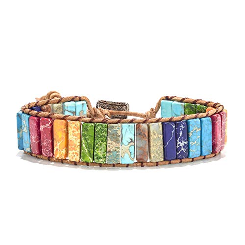 sedmart Fashion Gemstone Handmade Bracelets Jewelry Multicolor Yoga Friendship Boho Leather Bracelets - Image 4
