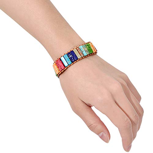 sedmart Fashion Gemstone Handmade Bracelets Jewelry Multicolor Yoga Friendship Boho Leather Bracelets - Image 2