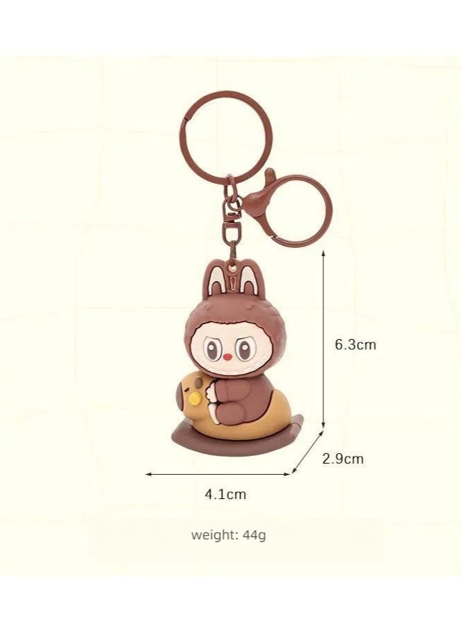 Generic - New Labubu Rocking Horse Keychain - Cute 3D Figurine, Creative Bag Charm for Students, Trendy Star-Inspired Design - Image 1