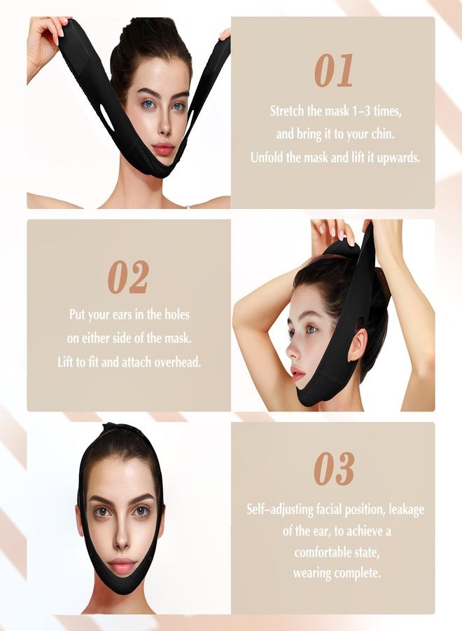 Beiskll Reusable V Line Lifting Mask with Chin Strap, V Shaped Face Mask for Sagging, Jaw Exerciser (Black) - Image 5