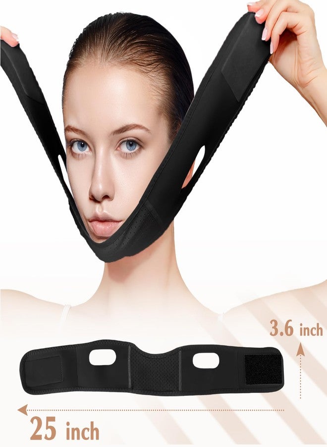Beiskll Reusable V Line Lifting Mask with Chin Strap, V Shaped Face Mask for Sagging, Jaw Exerciser (Black) - Image 2
