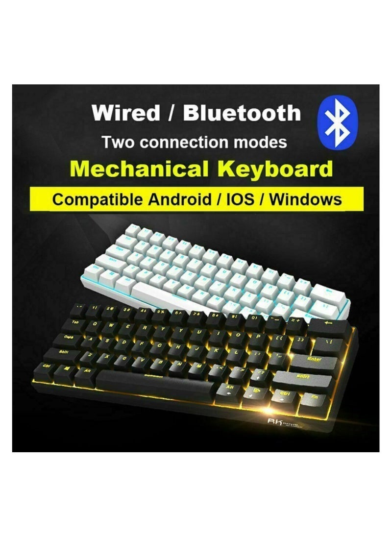 Generic RK61 61-Key White Backlight Bluetooth/2.4G Wireless/USB Wired Three Modes Tablet Computer Mobile Office Gaming Keyboard  - Image 4