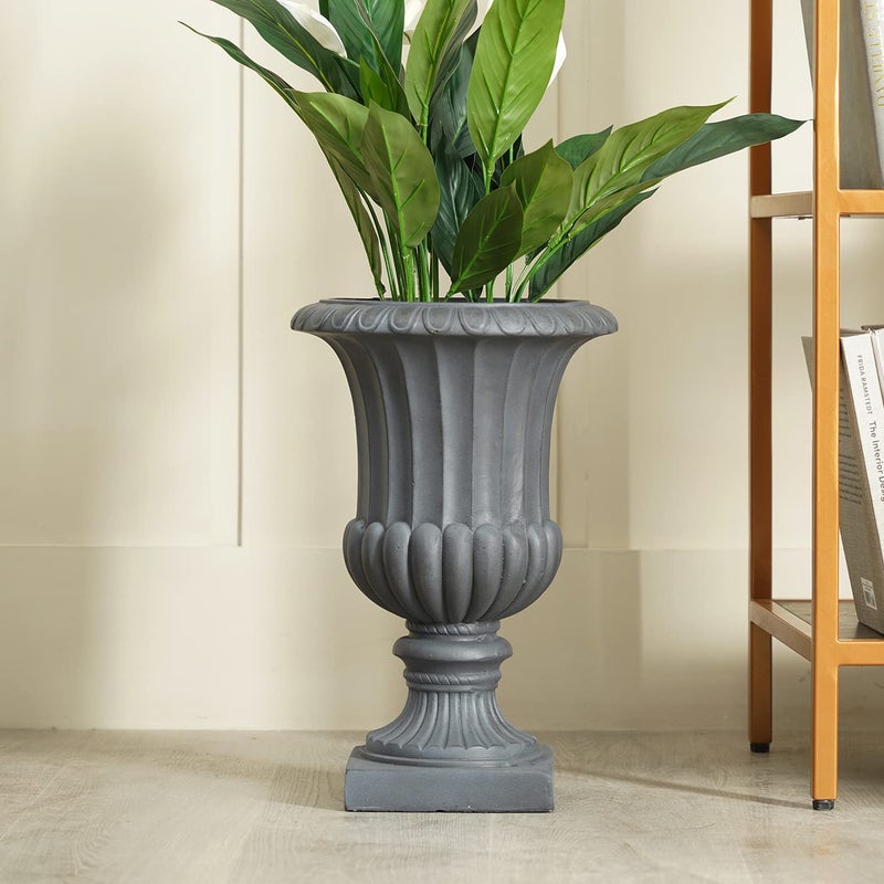 PURE HOME + LIVING Pure Home Living Grey Polyfibre Clay Vase  - Image 2