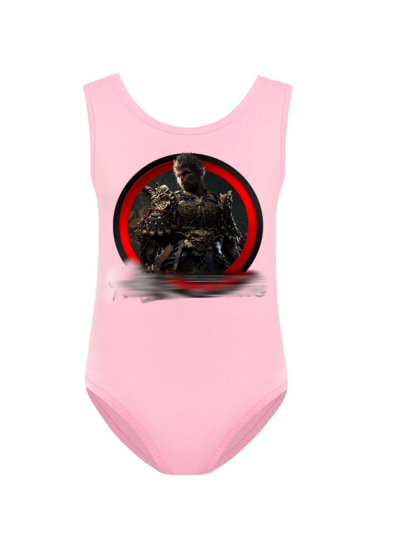 MQD Black Myth Goku Girls' One Piece Swimsuit And Cap Set 
